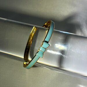RARE New Kate Spade 2014 Take A Bow “EMULATES TIFFANY BLUE COLOR”Plated Bracelet